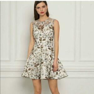 Bronx and Banco / Della Blanc Mini embellished sequin cocktail Dress White s